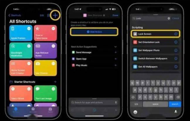 武胜苹果14锁屏维修店分享iPhone14升级iOS16.4后如何创建锁屏快捷方式 