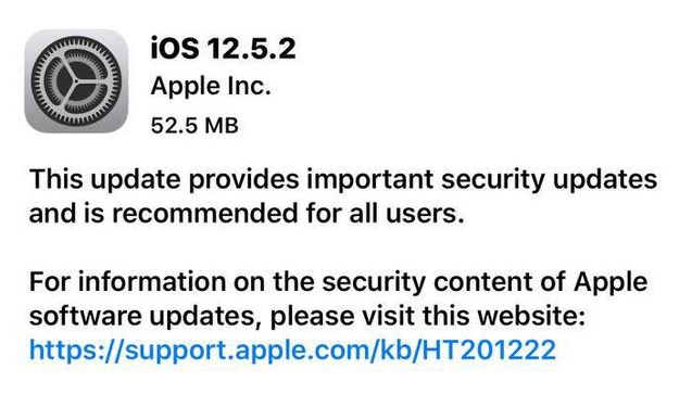 武胜苹果手机维修分享iOS12.5.2发布，建议所有老苹果用户安装 